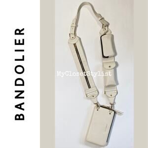 BANDOLIER Billie Crossbody Utility Strap! NEW RETIRED ALL-LEATHER NIB Ivory Gold